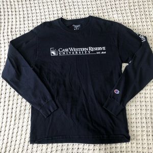 Case Western Navy Long Sleeve Tee Champion Brand